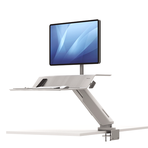Lotus™ RT Sit-Stand Workstation – Single white